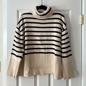 GAP Oversized Striped Sweater, Cream